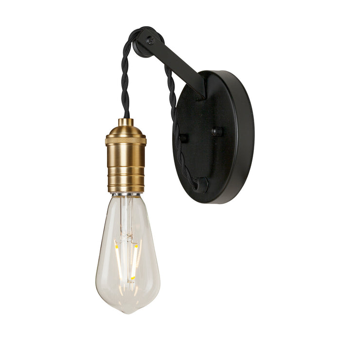 Forte Essy 7061-01-62 Wall Light - Black and Soft Gold