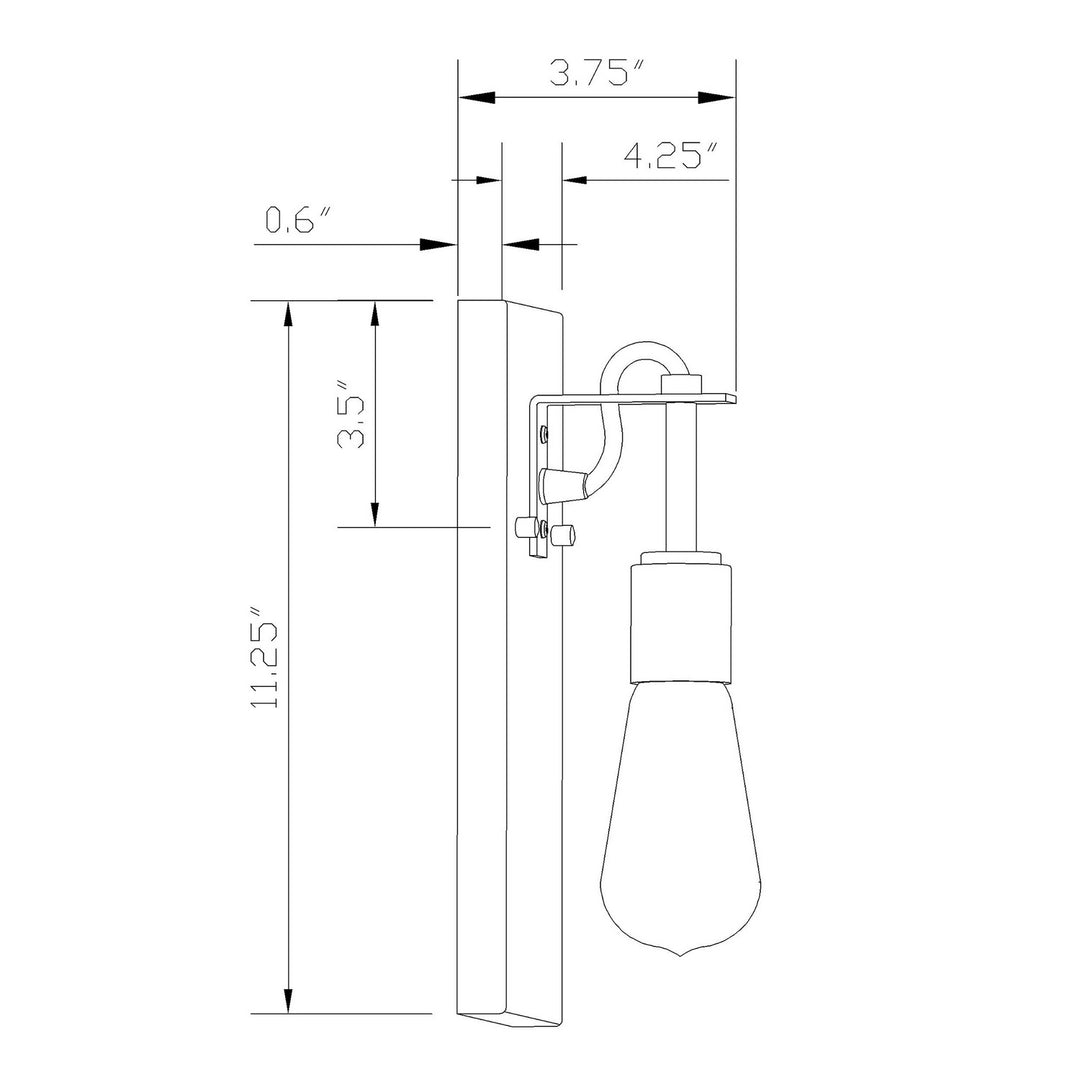 Forte Fergie 7113-01-04 Wall Light - Black