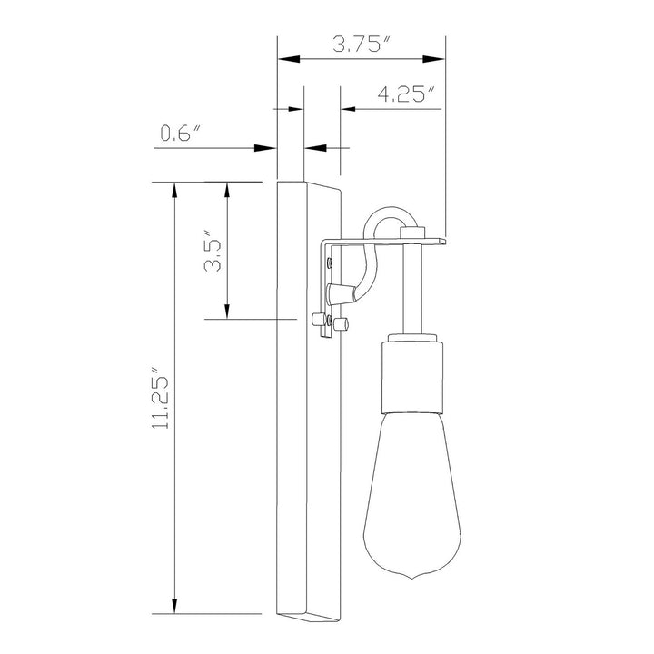 Forte Fergie 7113-01-04 Wall Light - Black