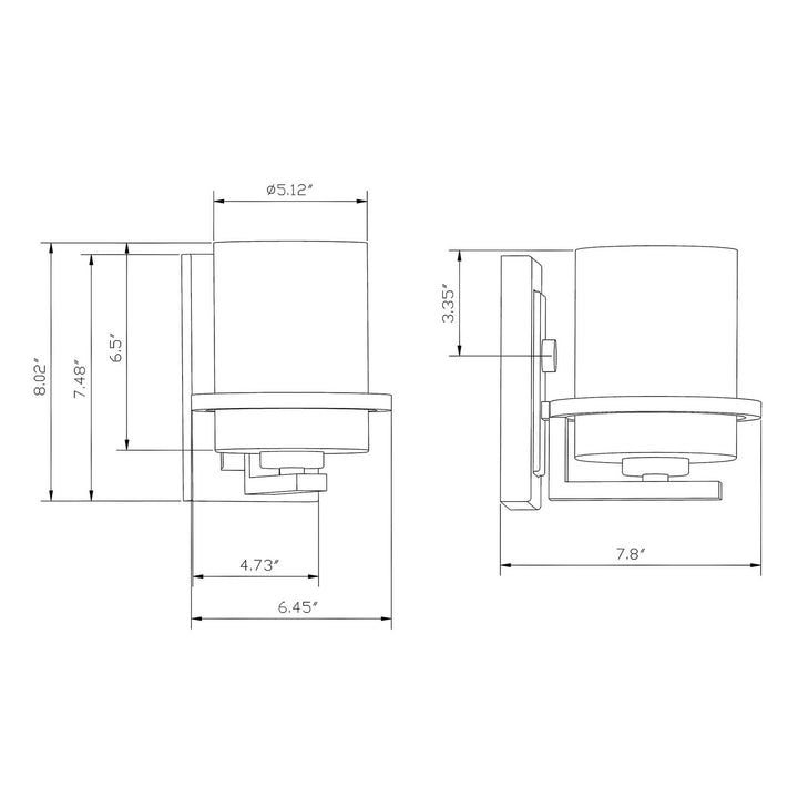 Forte Halo 2404-01-04 Wall Light - Black