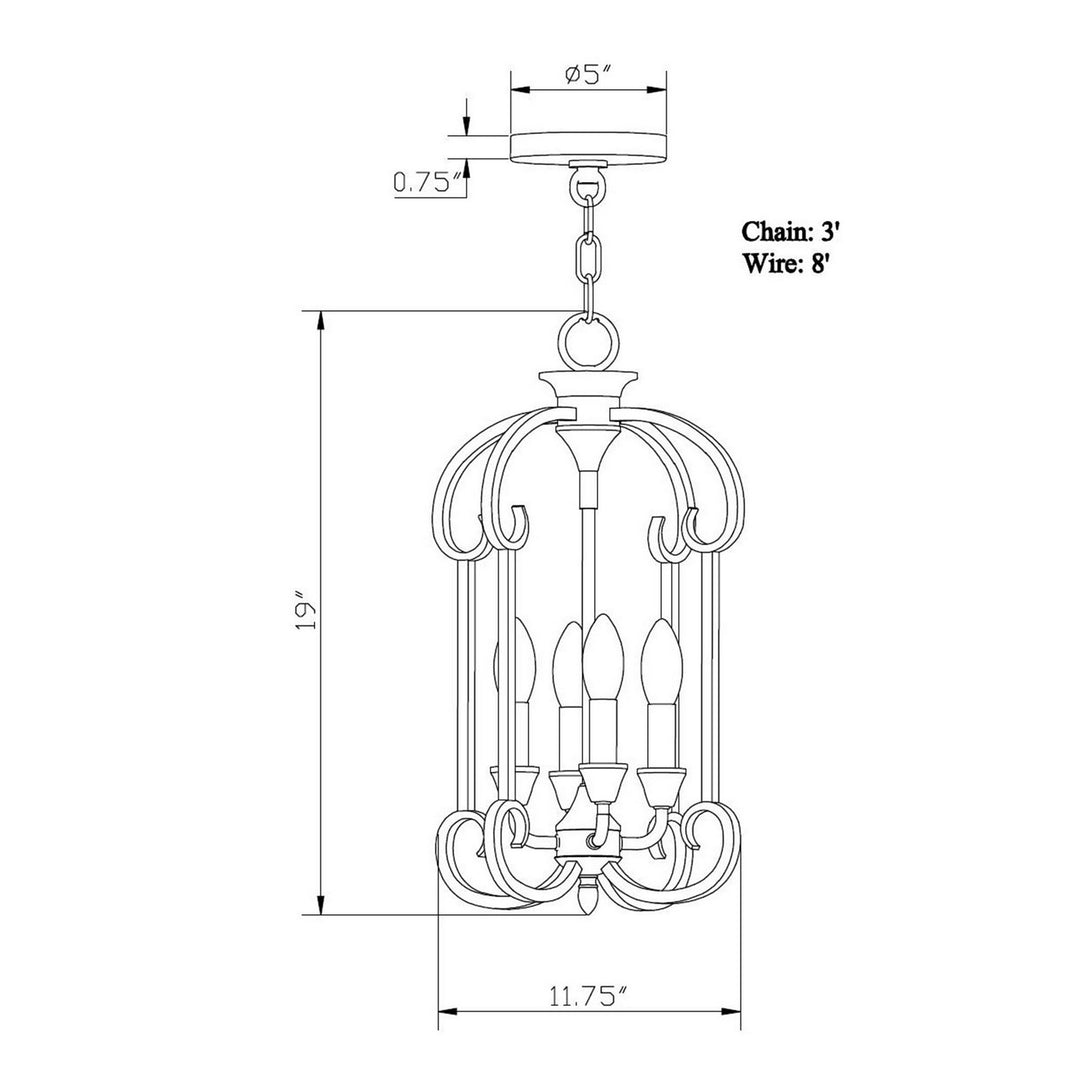 Forte Ione 7000-04-04 Pendant Light - Black