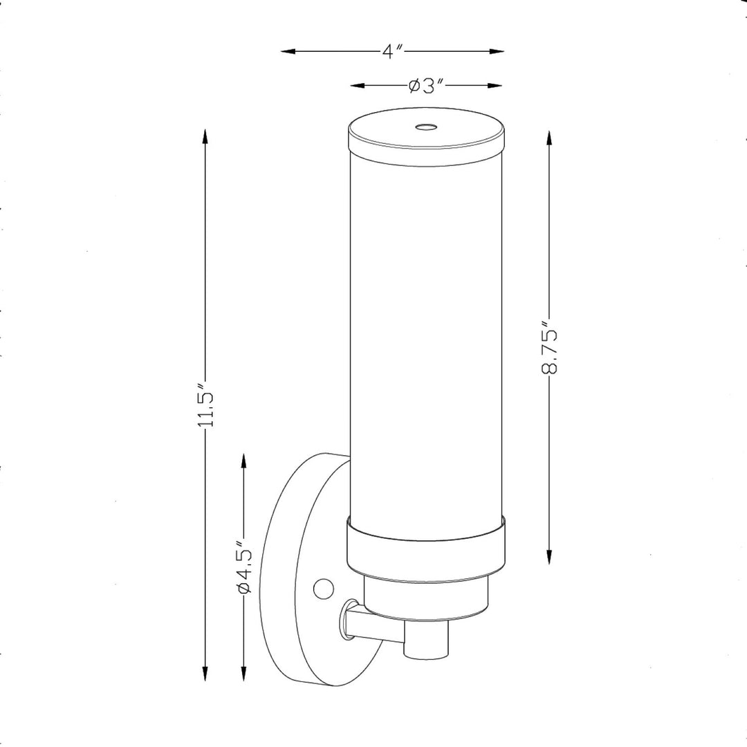 Forte Morgan 5064-01-04 Wall Light - Black
