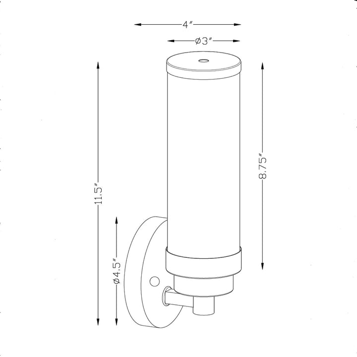 Forte Morgan 5064-01-04 Wall Light - Black