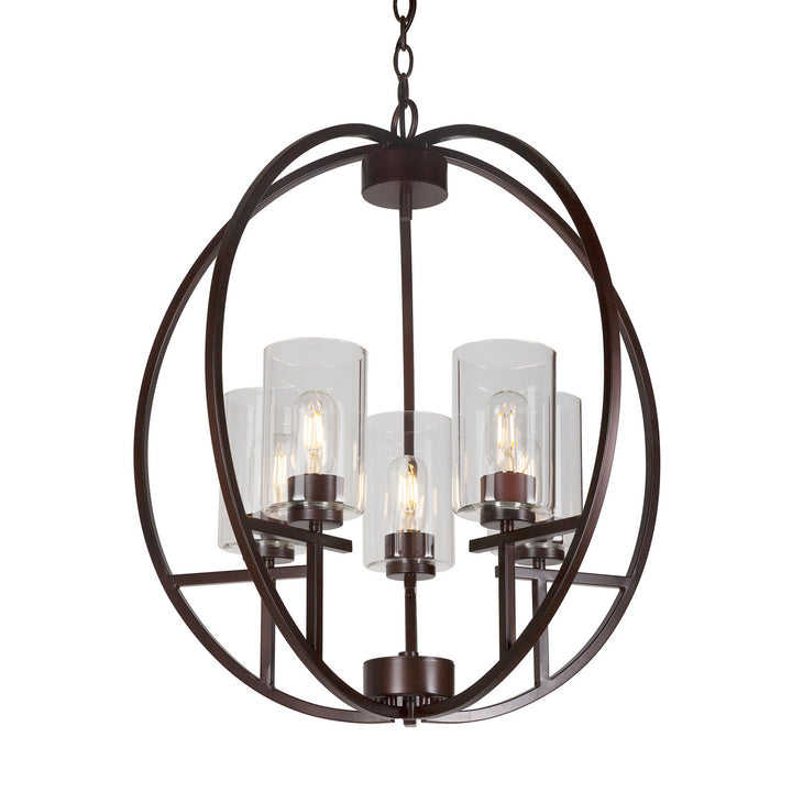 Forte Orbit 2720-05-32 Chandelier Light - Antique Bronze