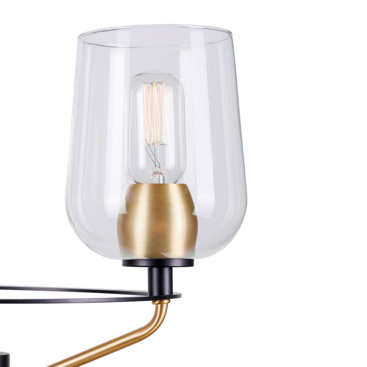 Forte Palmer 2726-03-62 Chandelier Light - Black and Soft Gold