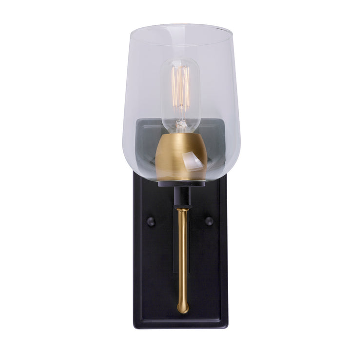 Forte Palmer 5726-01-62 Wall Light - Black and Soft Gold
