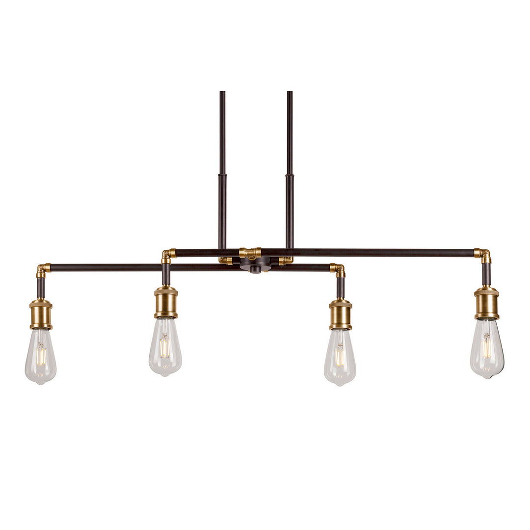 Forte Piper 7116-04-51 Pendant Light - Black and Antique Brass