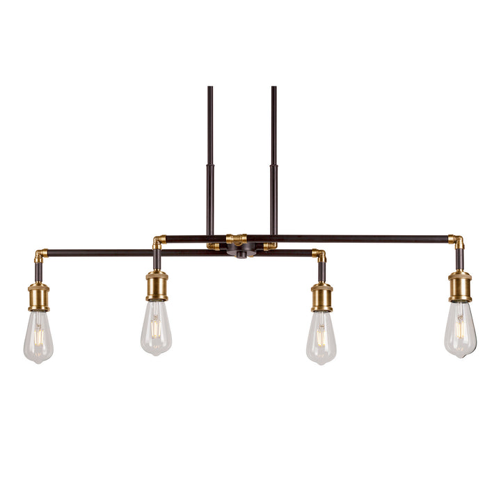 Forte Piper 7116-04-51 Pendant Light - Black and Antique Brass