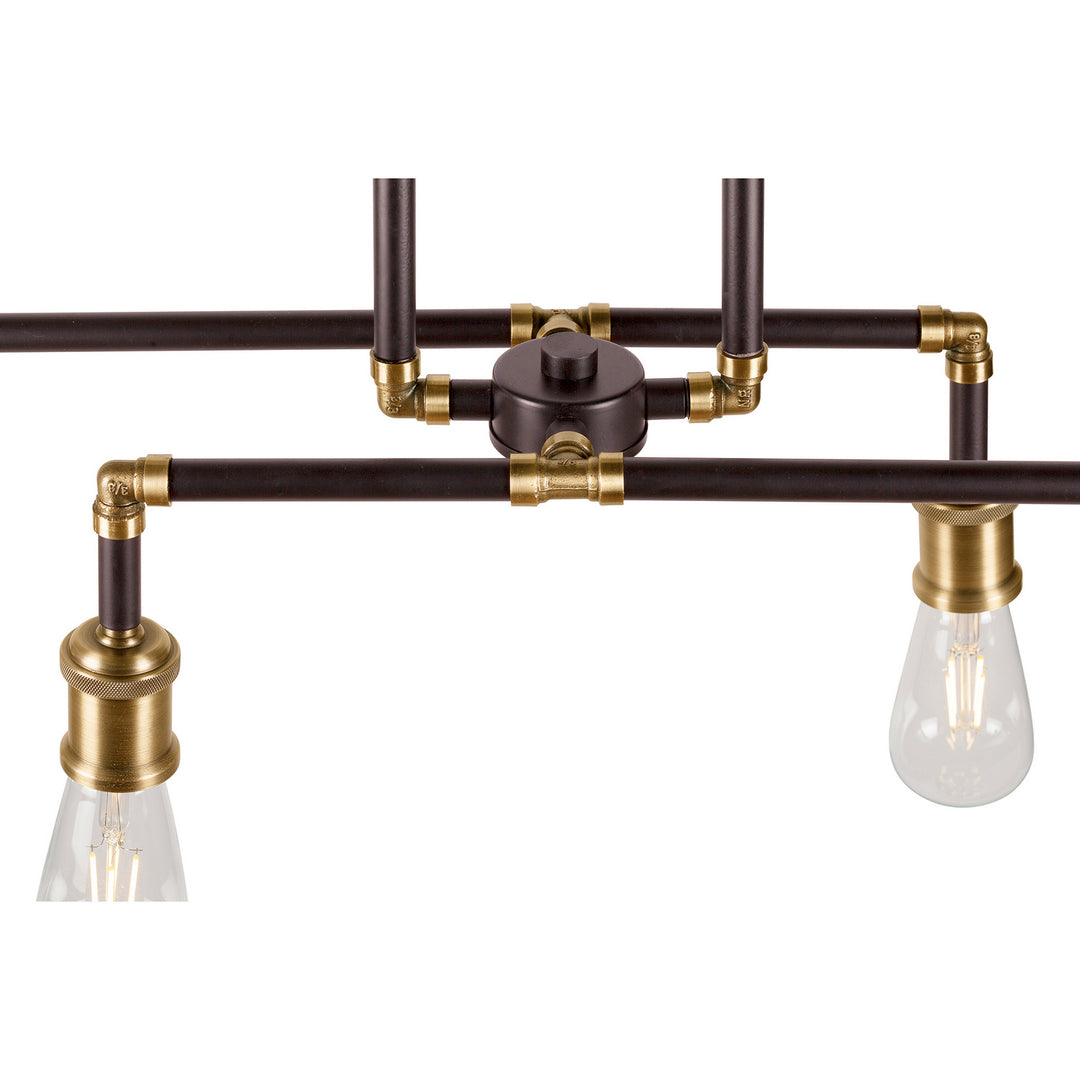 Forte Piper 7116-04-51 Pendant Light - Black and Antique Brass