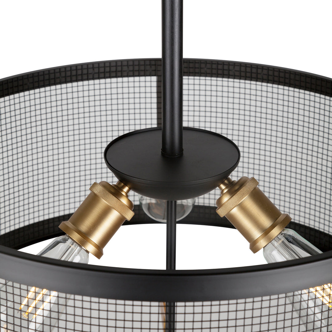 Forte Takoma 7119-03-62 Pendant Light - Black and Soft Gold