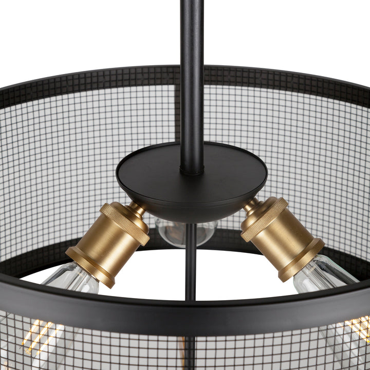 Forte Takoma 7119-03-62 Pendant Light - Black and Soft Gold
