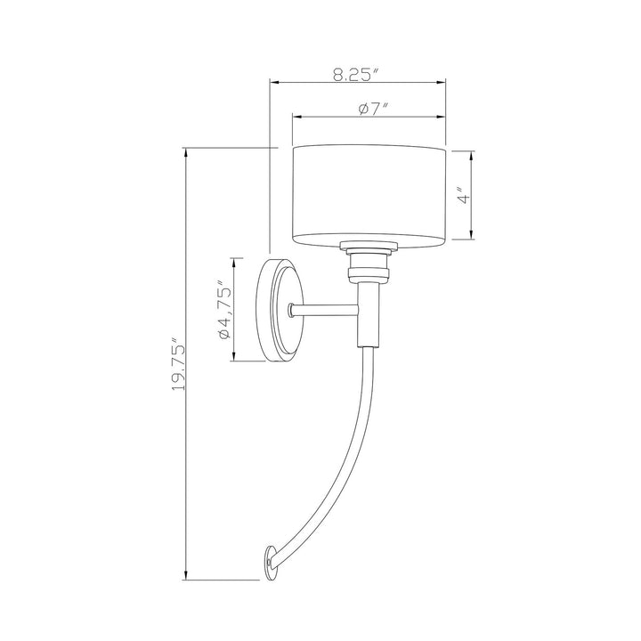 Forte Zane 5748-01-12 Wall Light - Soft Gold