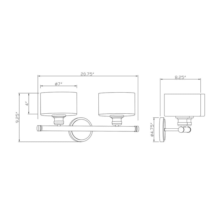 Forte Zane 5748-02-12 Bath Vanity Light 21 in. wide - Soft Gold