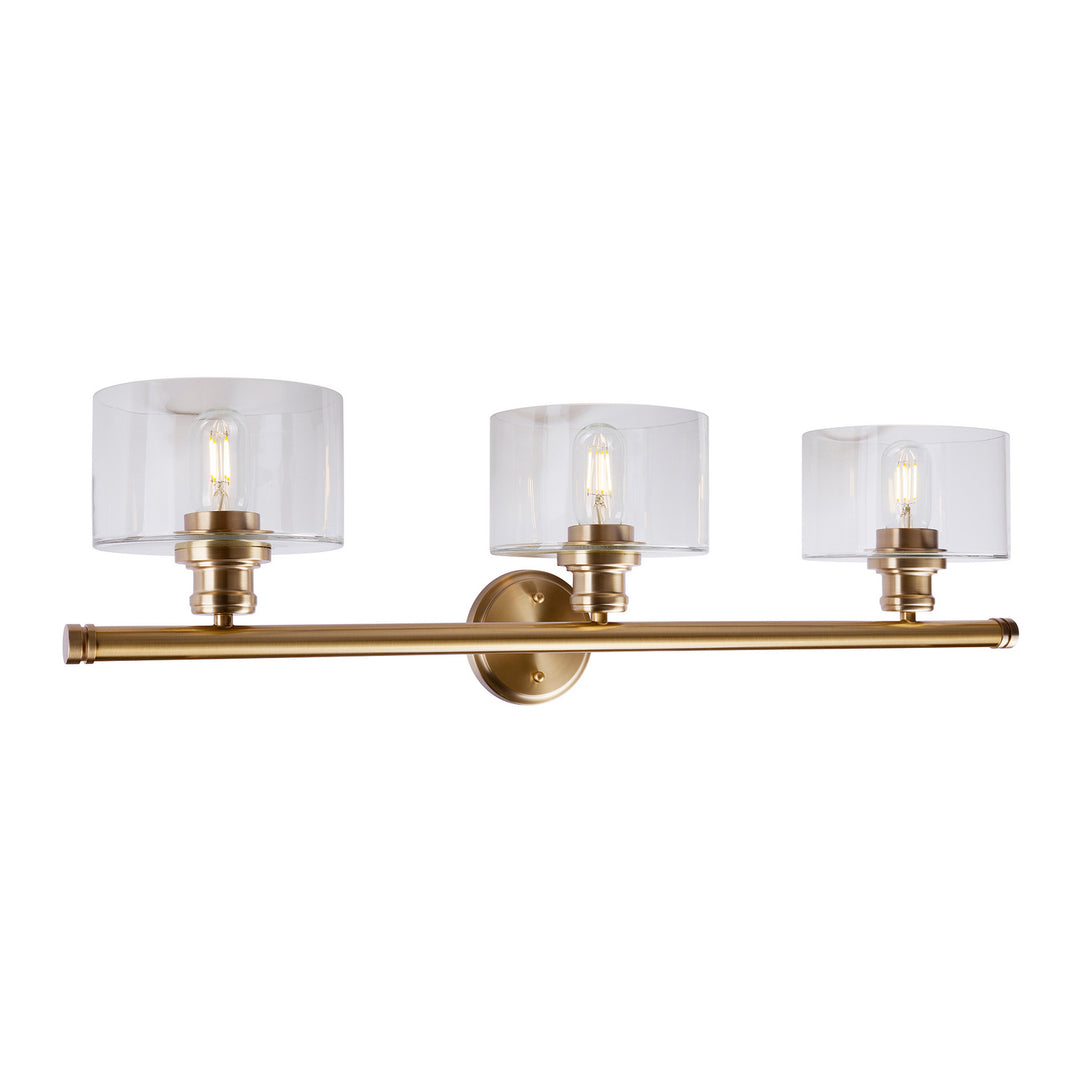 Forte Zane 5748-03-12 Bath Vanity Light 33 in. wide - Soft Gold