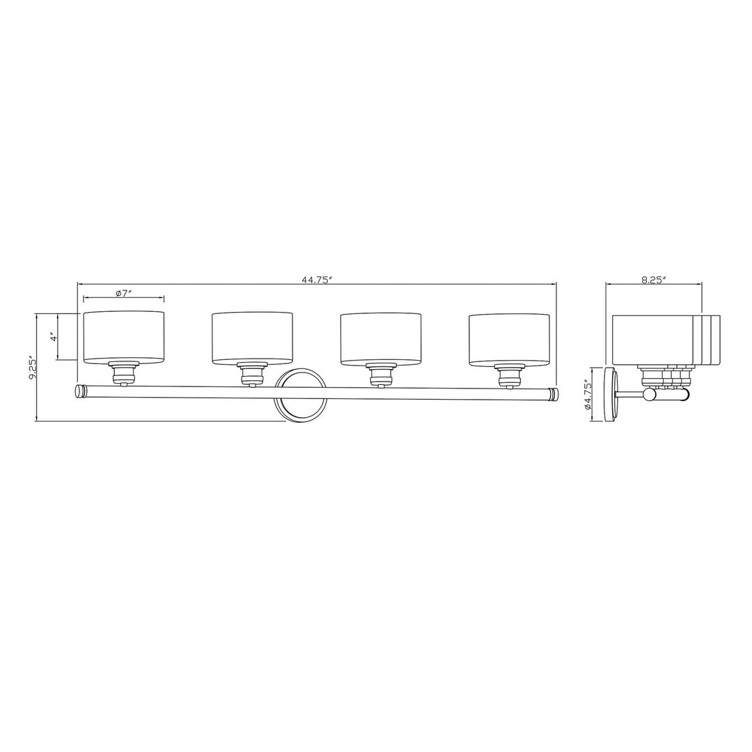 Forte Zane 5748-04-04 Bath Vanity Light 45 in. wide - Black