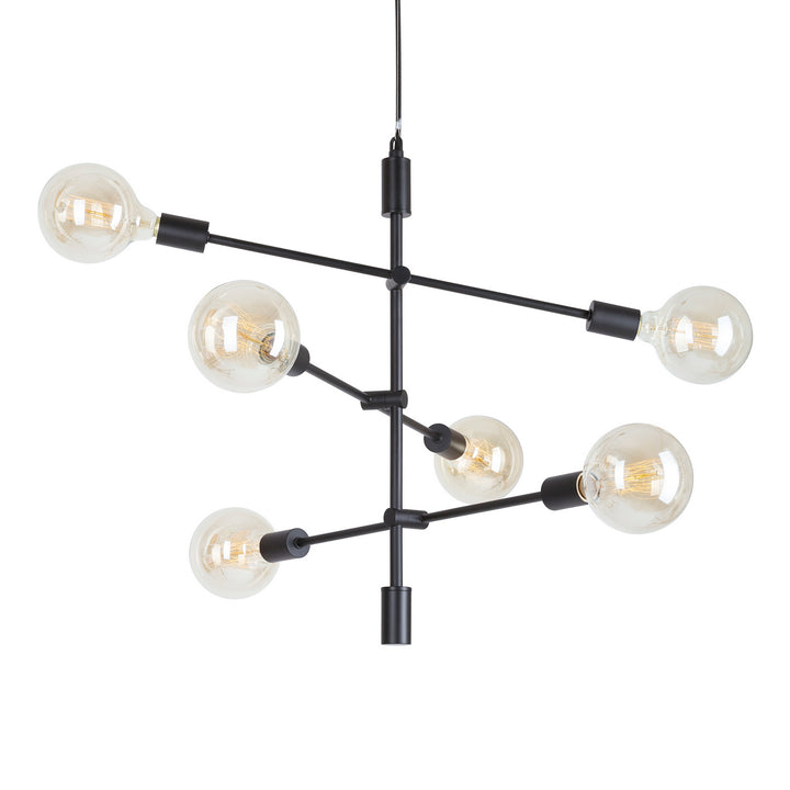 Forte Baton 7117-06-04 Chandelier Light - Black