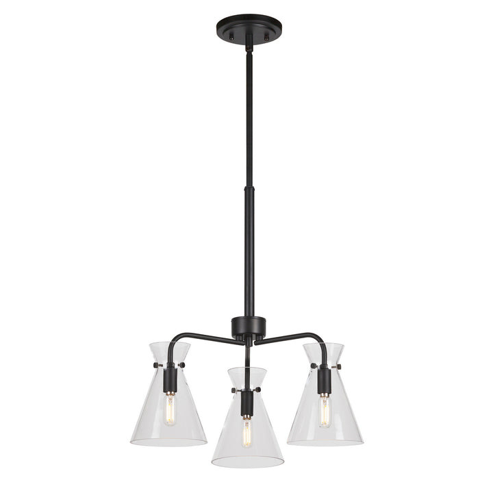 Forte Beaker 2733-03-04 Chandelier Light - Black