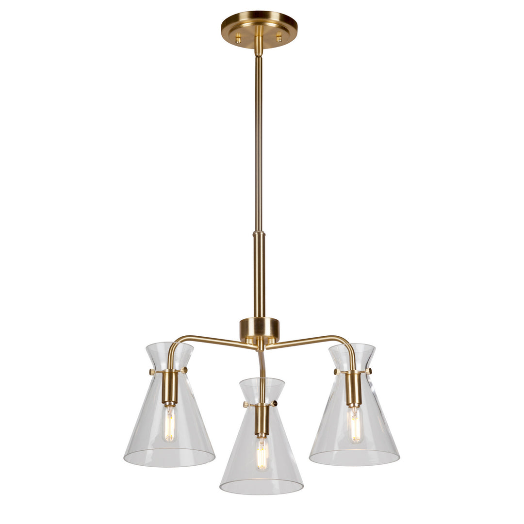 Forte Beaker 2733-03-12 Chandelier Light - Soft Gold