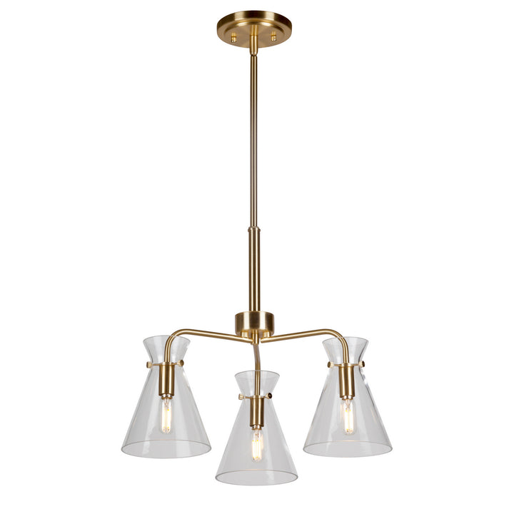 Forte Beaker 2733-03-12 Chandelier Light - Soft Gold