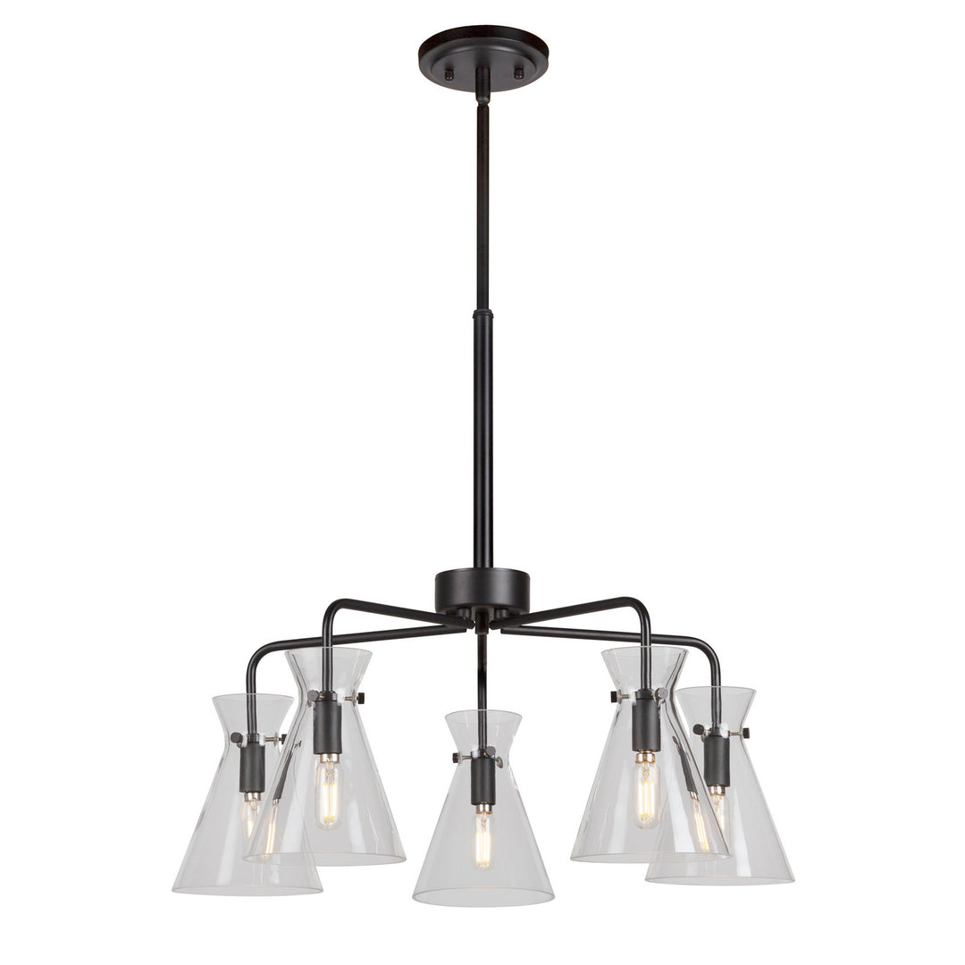 Forte Beaker 2733-05-04 Chandelier Light - Black