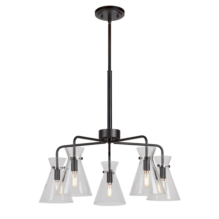 Forte Beaker 2733-05-04 Chandelier Light - Black