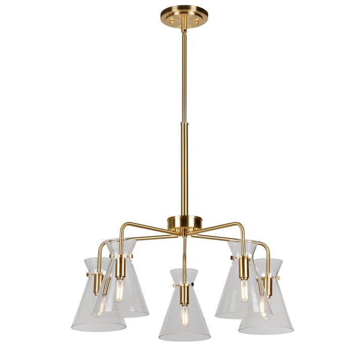 Forte Beaker 2733-05-12 Chandelier Light - Soft Gold