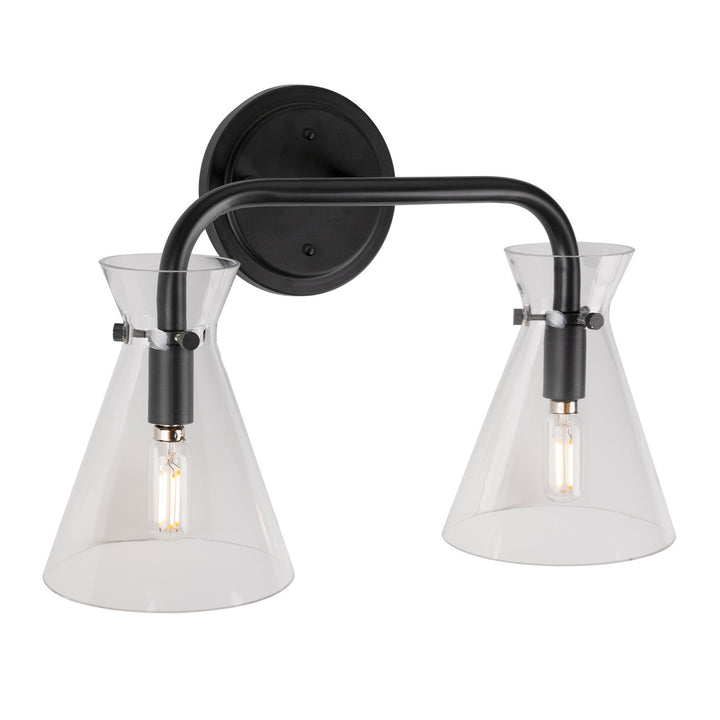 Forte Beaker 5733-02-04 Bath Vanity Light 16 in. wide - Black