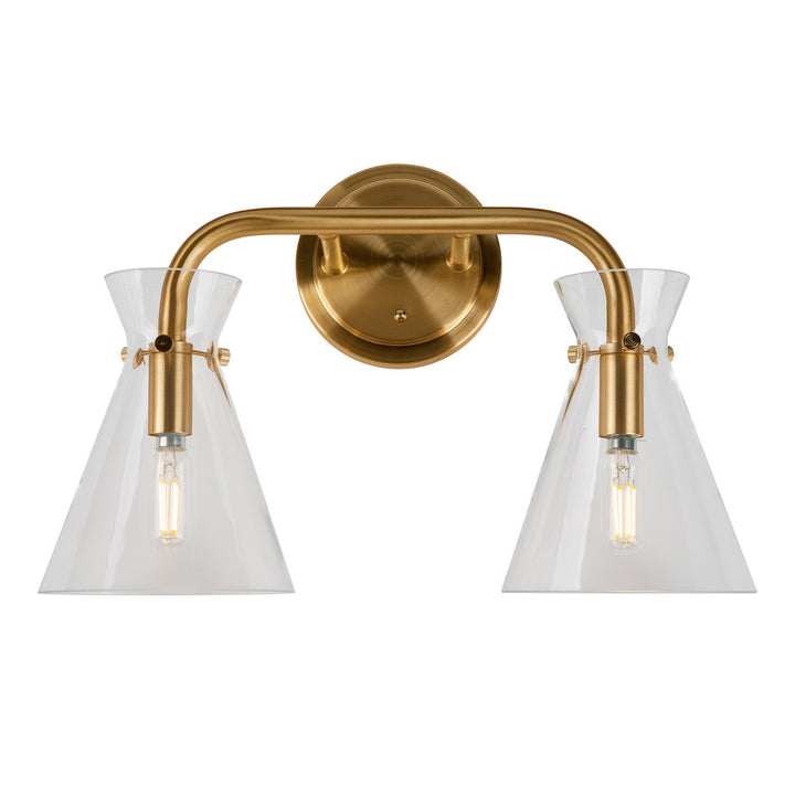 Forte Beaker 5733-02-12 Bath Vanity Light 16 in. wide - Soft Gold