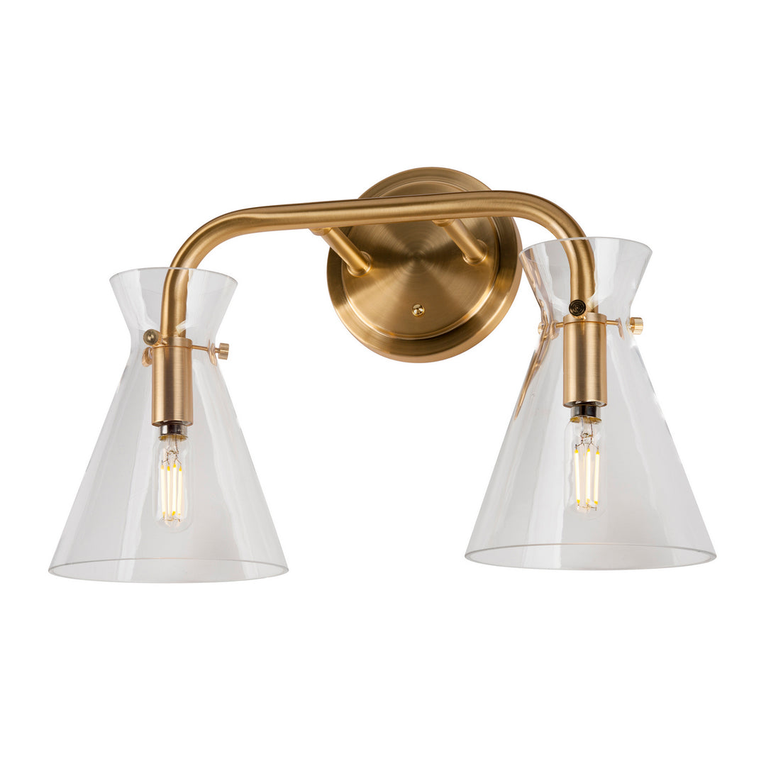 Forte Beaker 5733-02-12 Bath Vanity Light 16 in. wide - Soft Gold