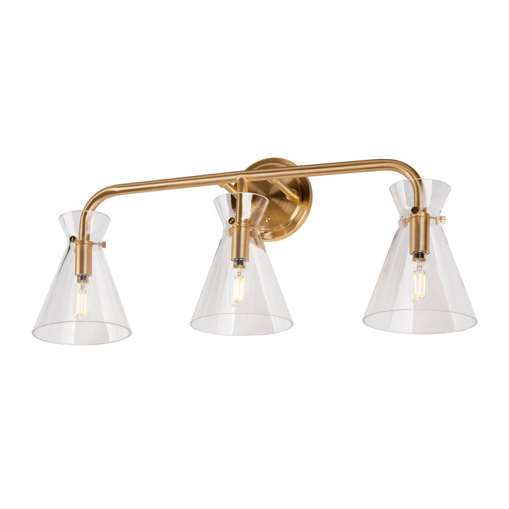 Forte Beaker 5733-03-12 Bath Vanity Light 26 in. wide - Soft Gold