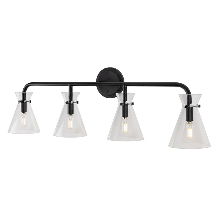 Forte Beaker 5733-04-04 Bath Vanity Light 36 in. wide - Black