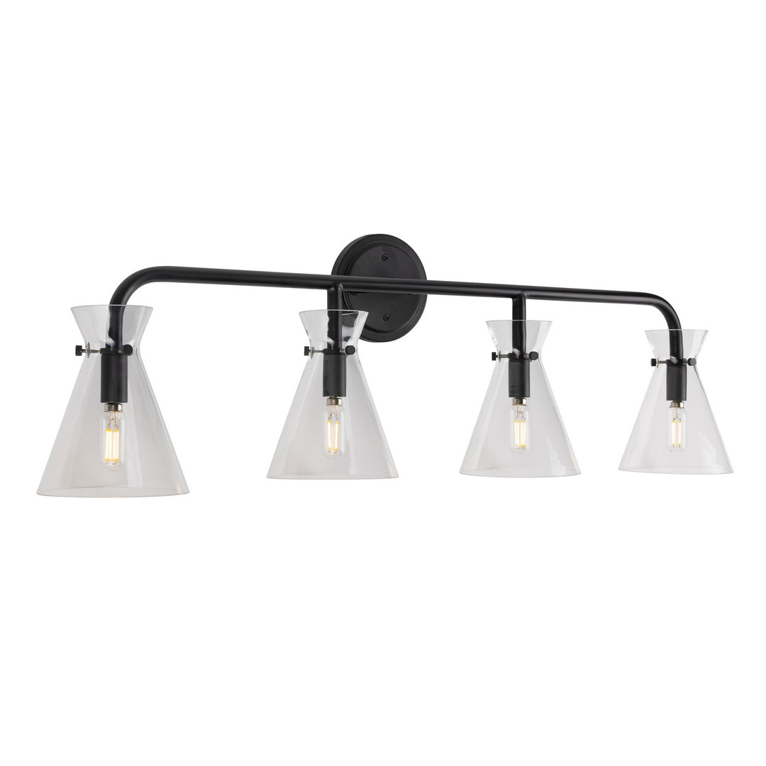 Forte Beaker 5733-04-04 Bath Vanity Light 36 in. wide - Black