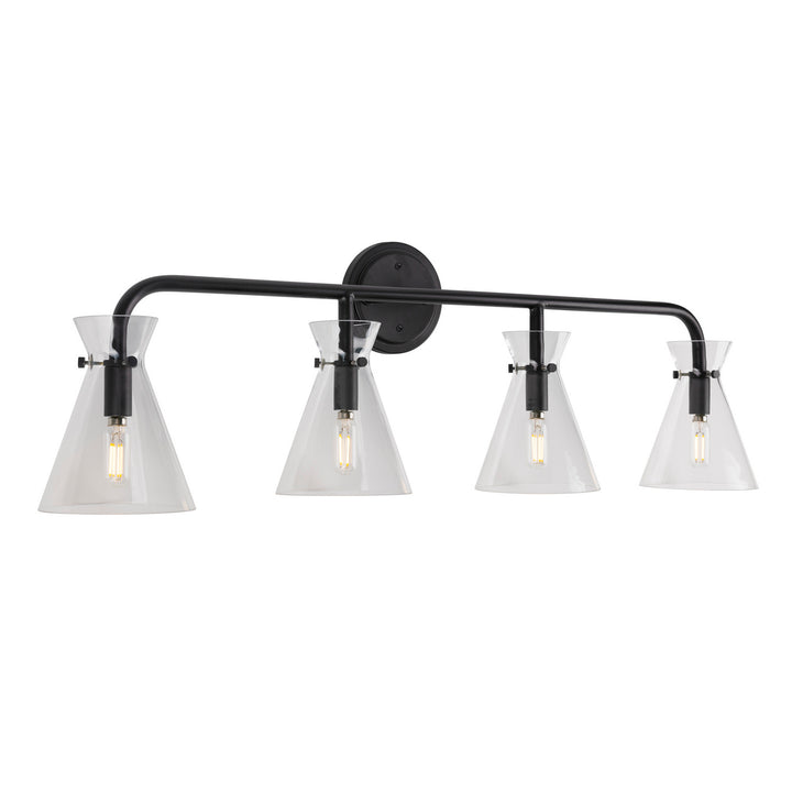 Forte Beaker 5733-04-04 Bath Vanity Light 36 in. wide - Black