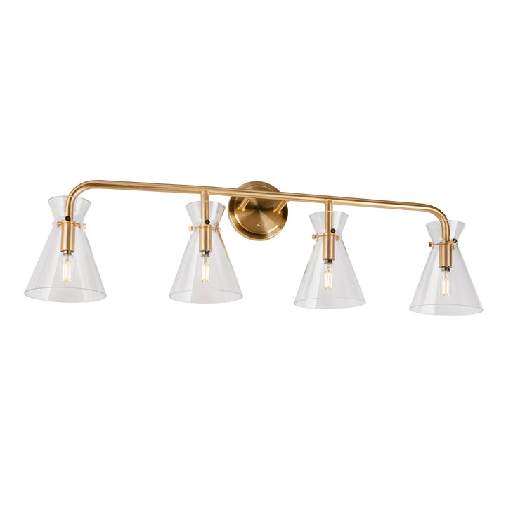 Forte Beaker 5733-04-12 Bath Vanity Light 36 in. wide - Soft Gold