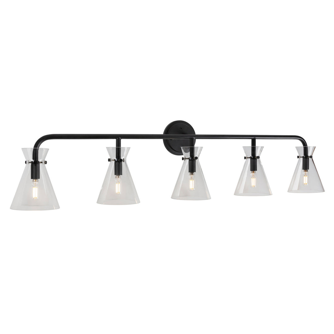 Forte Beaker 5733-05-04 Bath Vanity Light 46 in. wide - Black