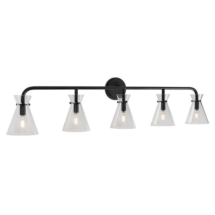 Forte Beaker 5733-05-04 Bath Vanity Light 46 in. wide - Black