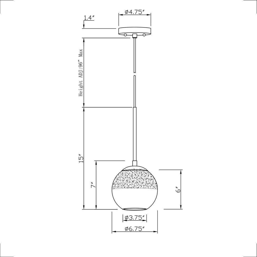 Forte Callisto 2751-01-04 Pendant Light - Black