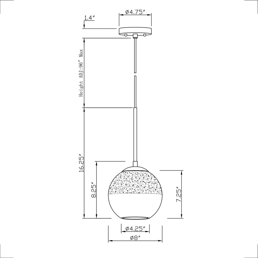 Forte Callisto 2757-01-04 Pendant Light - Black