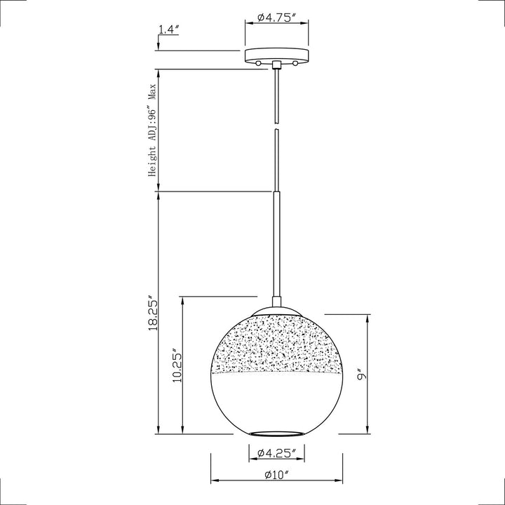 Forte Callisto 2758-01-04 Pendant Light - Black