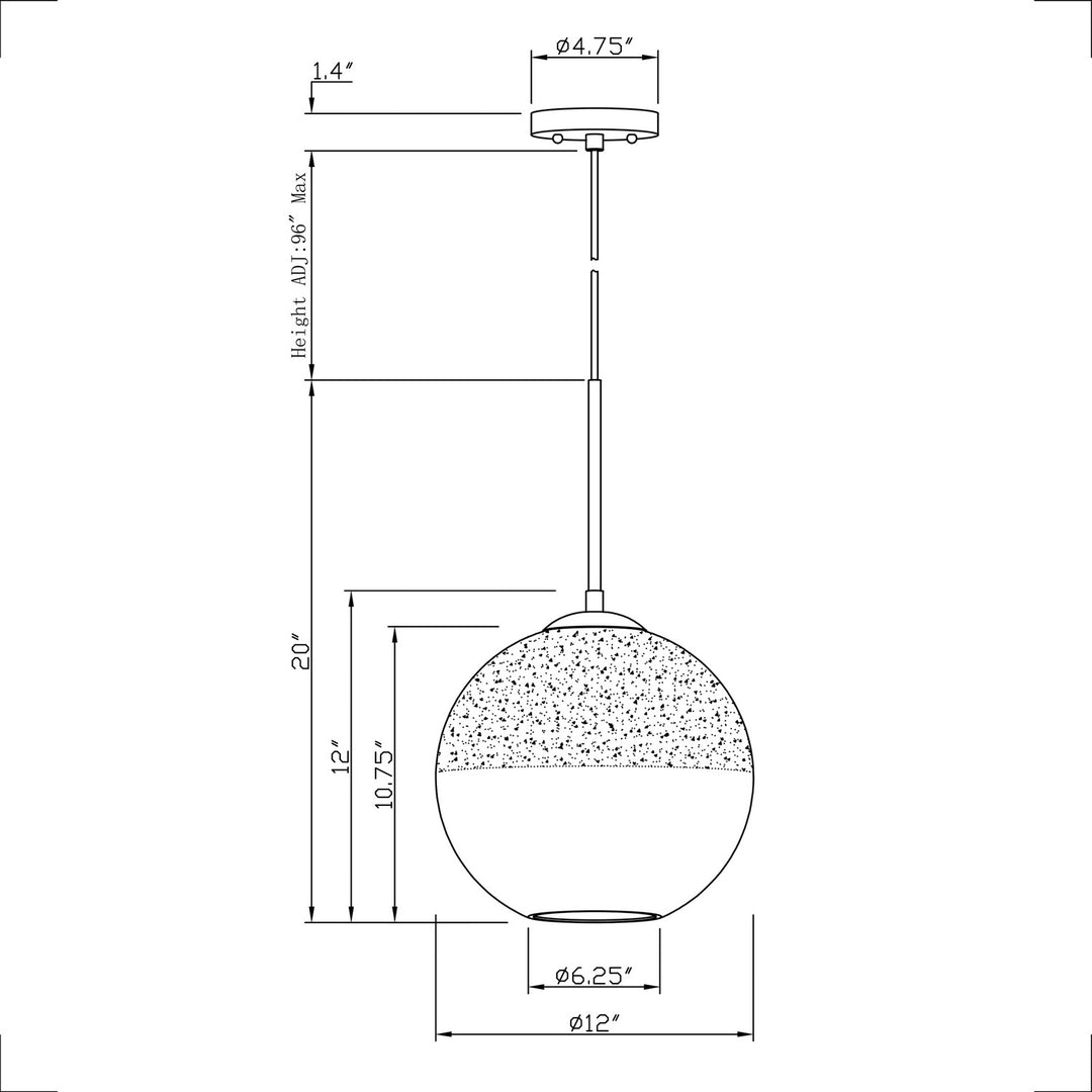 Forte Callisto 2761-01-04 Pendant Light - Black