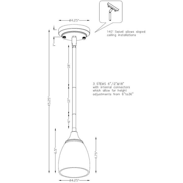 Forte Carson 2768-01-55 Pendant Light - Brushed Nickel