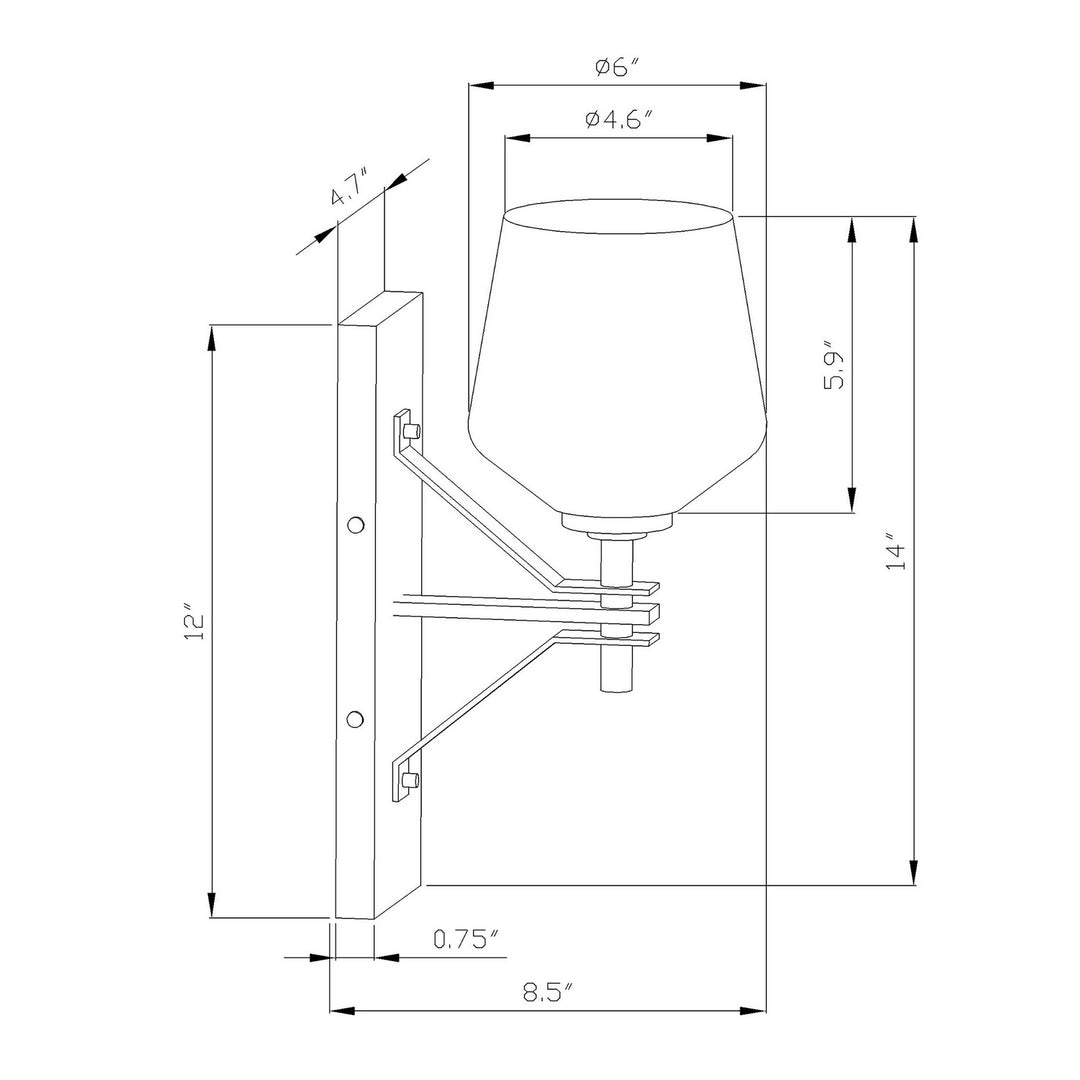Forte Chalice 5743-01-04 Wall Light - Black