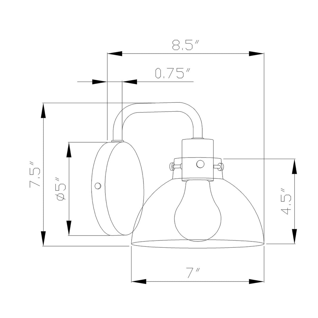 Forte Della 5734-01-40 Wall Light - Black and Brushed Nickel