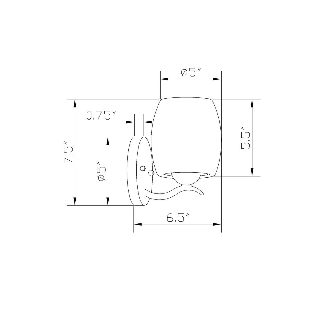 Forte Maria 5135-01-55 Wall Light - Brushed Nickel