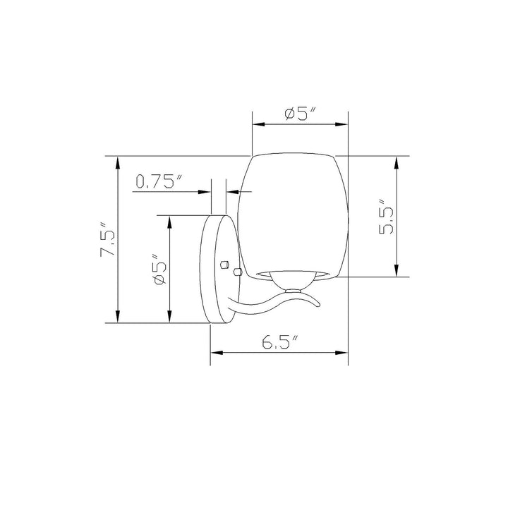 Forte Maria 5135-01-55 Wall Light - Brushed Nickel