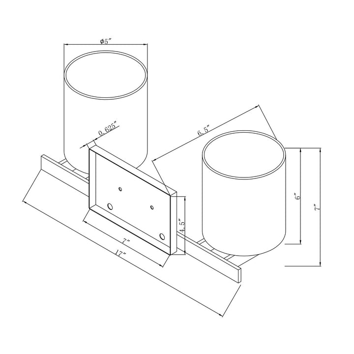 Forte Mona 5146-02-55 Bath Vanity Light 17 in. wide - Brushed Nickel