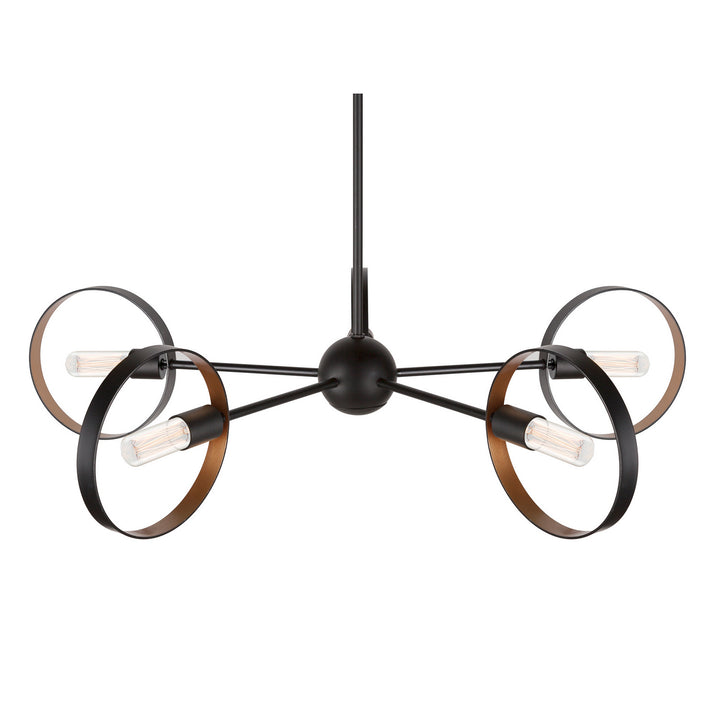 Forte Monocle 7120-05-42 Chandelier Light - Black and Gold