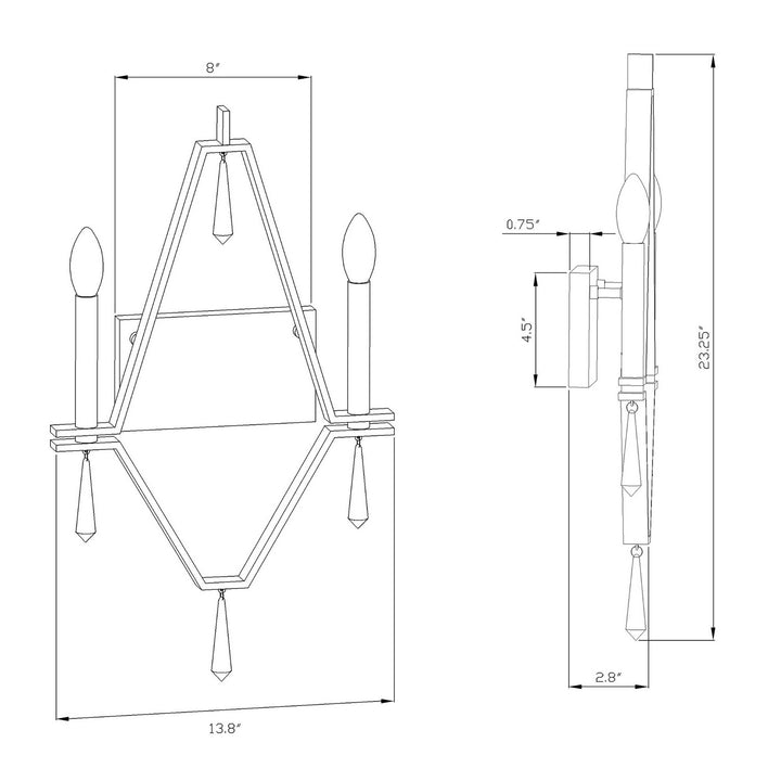 Forte Robin 5143-02-12 Wall Light - Soft Gold