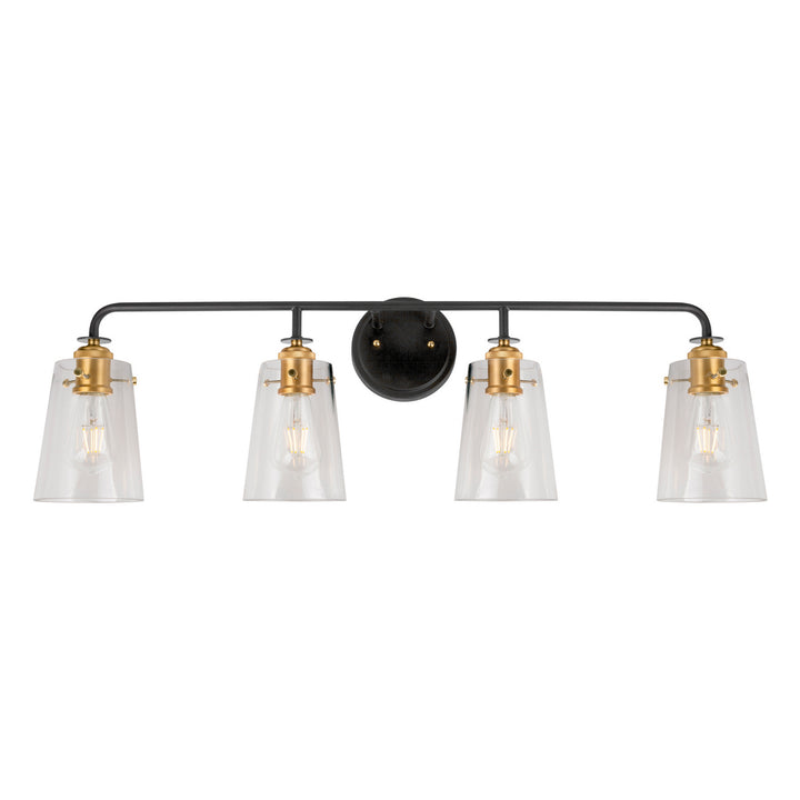 Forte Ronna 5118-04-62 Bath Vanity Light 35 in. wide - Black and Soft Gold