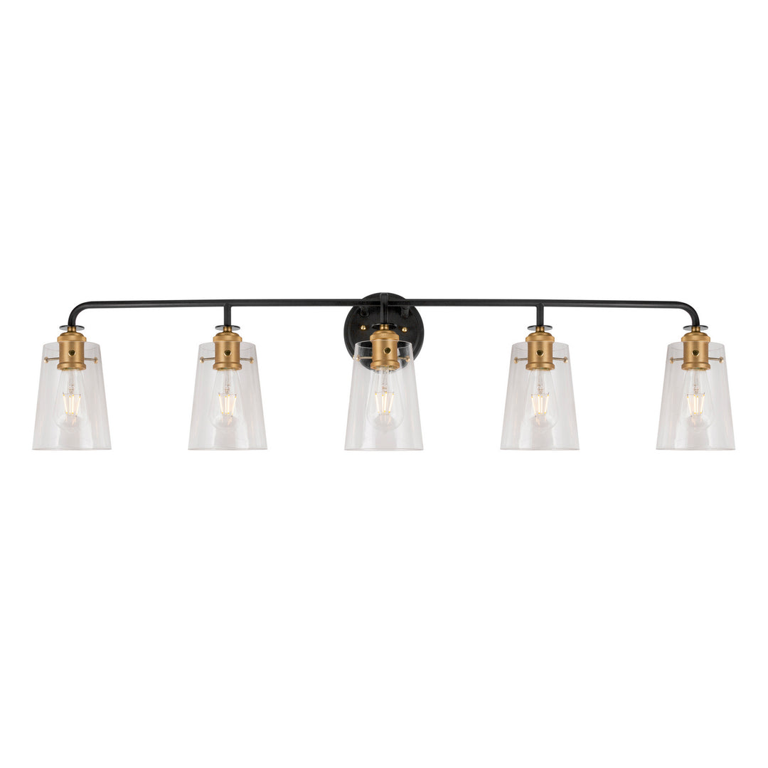 Forte Ronna 5118-05-62 Bath Vanity Light 45 in. wide - Black and Soft Gold